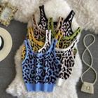 Leopard Print Knit Crop Camisole