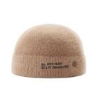 Embroidered Lettering Knit Brimless Hat