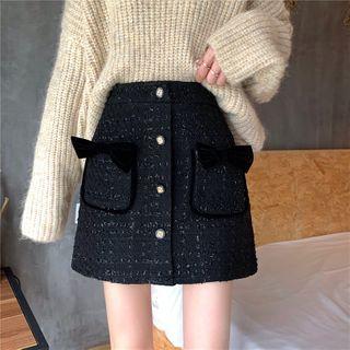 Plaid Bow A-line Skirt