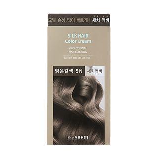 The Saem - Silk Hair Color Cream Gray Hair Cover: Hairdye 60g + Oxidizing Agent 60g (#light Brown) 60g + 60g
