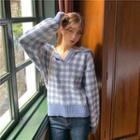 Houndstooth Loose-fit Sweatshirt