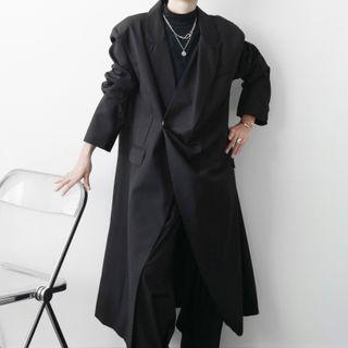 Asymmetrical Button-up Long Coat