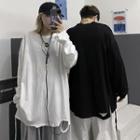 Couple Matching Cutout Long-sleeve T-shirt