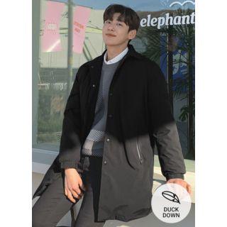 Snap-button Longline Padded Jacket