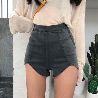 High-waist Asymmetrical Denim Hot Shorts