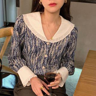 Patterned Collared Blouse