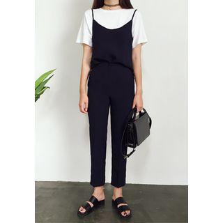 Cropped Flat-front Linen Pants