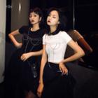 Short-sleeve Printed Crop Top