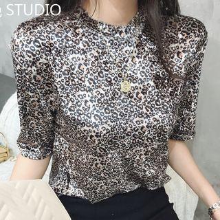 Short-sleeve Leopard Print T-shirt Leopard - One Size