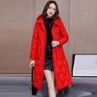 Plain Hooded Quilted Coat