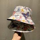 Butterfly Print Bucket Hat Off-white - One Size
