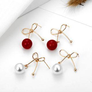 Knot & Bead Alloy Dangle Earring