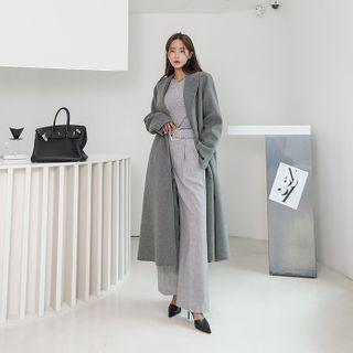 [black Label] Shawl-collar Wrap Coat