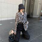 Zebra Print Long-sleeve / Plain Pants