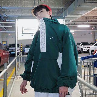 Letter Colored Panel Hoodie