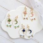 Non-matching Planet & Moon Hoop Earring