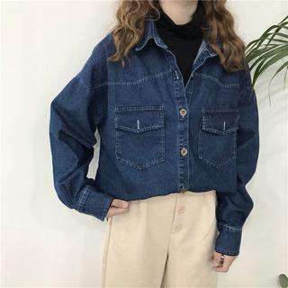 Mock Two Piece Denim Shirt