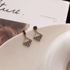 Non-matching 925 Sterling Silver Houndstooth Square Dangle Earring 1 Pair - As Shown In Figure - One Size