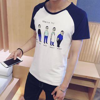 Printed Short Sleeve Baseball T-shirt