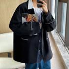 Contrast-trim Oversized Blazer