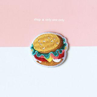 Hamburger Brooch / Applique Patch