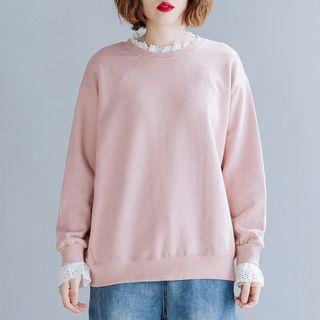 Plain Crochet Sleeve T Shirt