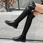 Faux Leather Platform Over-the-knee Boots