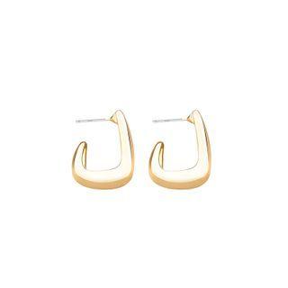 Open Square Alloy Earring E2574-2 - 1 Pair - Gold - One Size