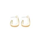 Open Square Alloy Earring E2574-2 - 1 Pair - Gold - One Size