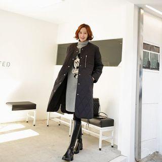 Zip-pocket Quilting Coat
