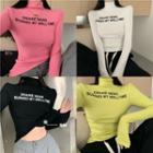 Lettering High-neck T-shirt