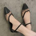 Dotted Mesh Pointed Sandals