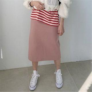 Woolen H-line Long Skirt
