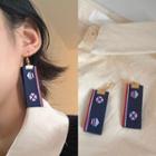 Printed Drop Earring 0877a - 1 Pair - Normal Hook Earring - Dark Blue - One Size