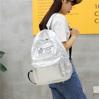 Faux-leather Shimmer Applique Backpack