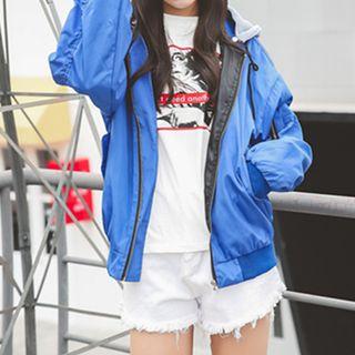 Flamingo Embroidered Hooded Jacket
