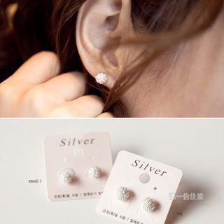 Faux Pearl Ball Stud Earrings