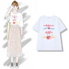 Short-sleeve Strawberry Print T-shirt White - One Size