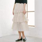 Layered Dot Print Midi Skirt