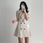 Puff-sleeve Trench Coatdress