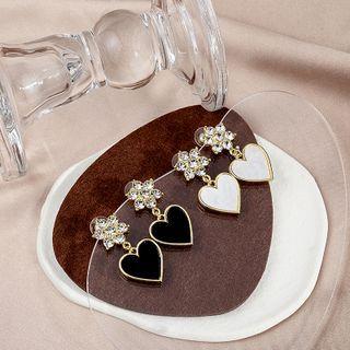 Rhinestone Heart Alloy Dangle Earring