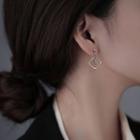 Geometric Drop Earring Stud Earring - 2 Pcs - Silver - One Size