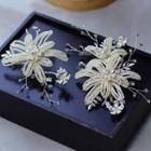 Wedding Flower Faux Pearl Hair Clip White - One Size