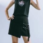Buckle Detail Mini Straight-fit Skirt