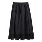 Midi Accordion Pleat Skirt Dark Gray - One Size