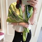 Printed Neck Scarf Apple Green - One Size