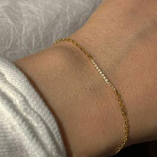 Rhinestone Layered Sterling Silver Bracelet