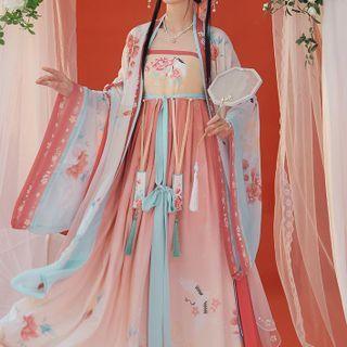 Traditional Chinese Hanfu Long Jacket / Skirt / Ribbon / Accessory / Set
