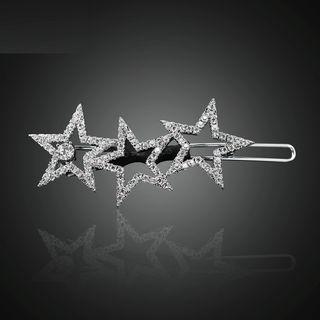 Rhinestone Star Hair Clip Platinum - One Size