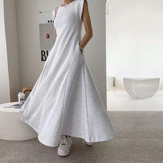 Cap-sleeve Maxi Flare Dress